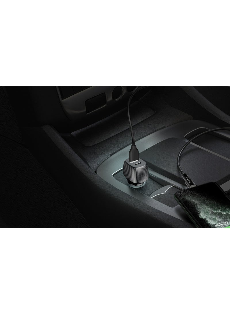ProOne PCG11 Qualcomm Quick Charge 3.0 Dual USB 5.4A Car Charger with Type-C Cable | Fast Charging for iPhone, Samsung, and All USB Devices | Includes 1m Type-C Cable - Image 4